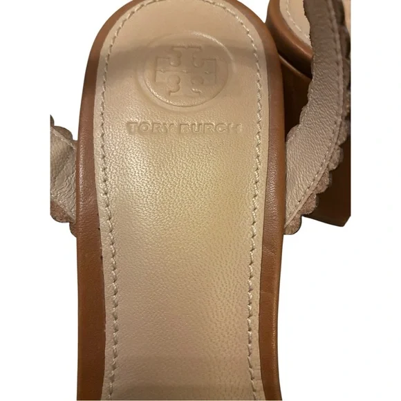 Tory Burch Marguerite Perforated Cutout Floral Chunk Heel Sandals Size 6.5 - Picture 11 of 13